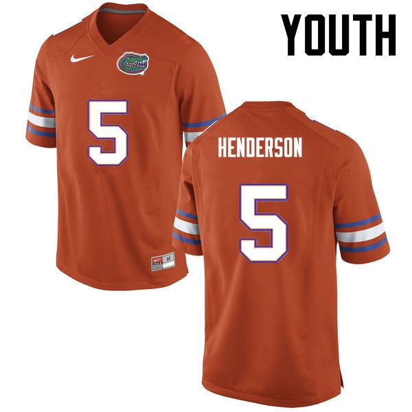 Florida Gators Youth #5 CJ Henderson College Football Orange